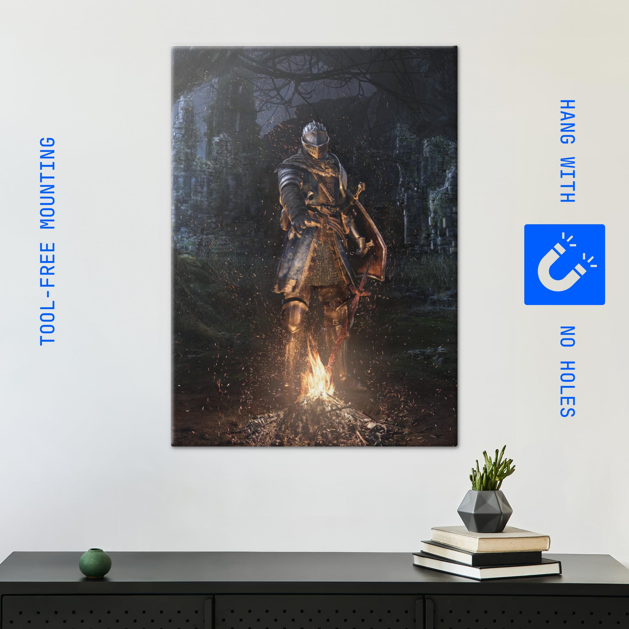 Amazon.com: Displate Metal Poster Dark Souls - Lordran - Bonfire